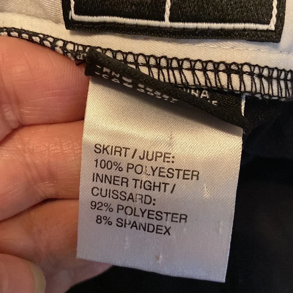 Adidas Skort Skirt With Shorts Attached Stretch Black White 10 - Picture 6 of 7
